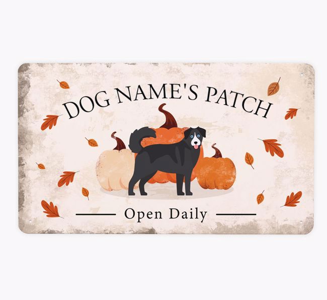 Pumpkin Patch: Personalised {breedFullName} Metal Sign
